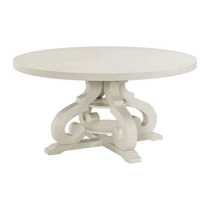 Elements International Stone Round Dining Table in White image