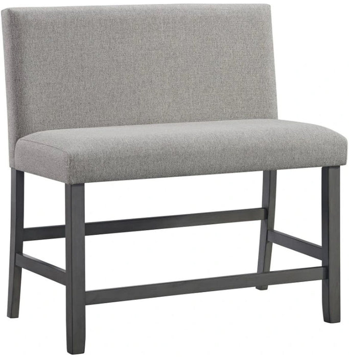 Elements International Seneca Counter Height Dining Bench with Back in Grey image