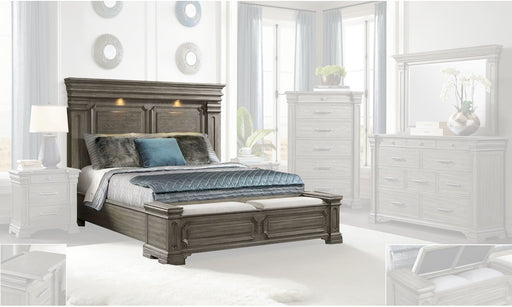 Elements International Kings Court King Storage Bed in Grey image