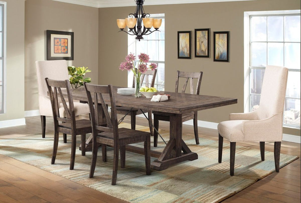 Elements International Finn Rectangular Dining Table in WalnutC