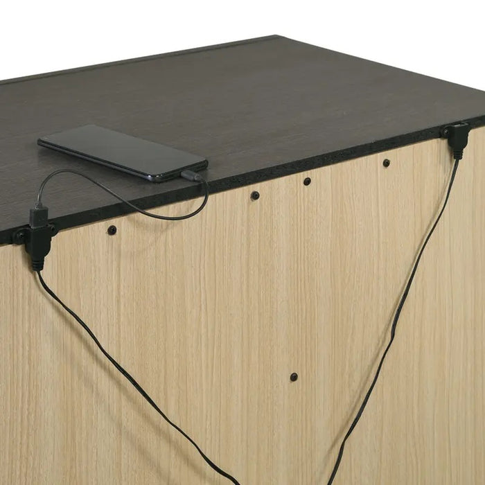 Elements International Sasha Nightstand in Charcoal