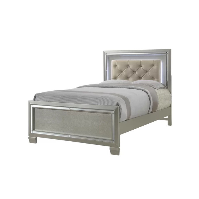 Elements International Platinum Full Platform Bed in Golden Champagne image