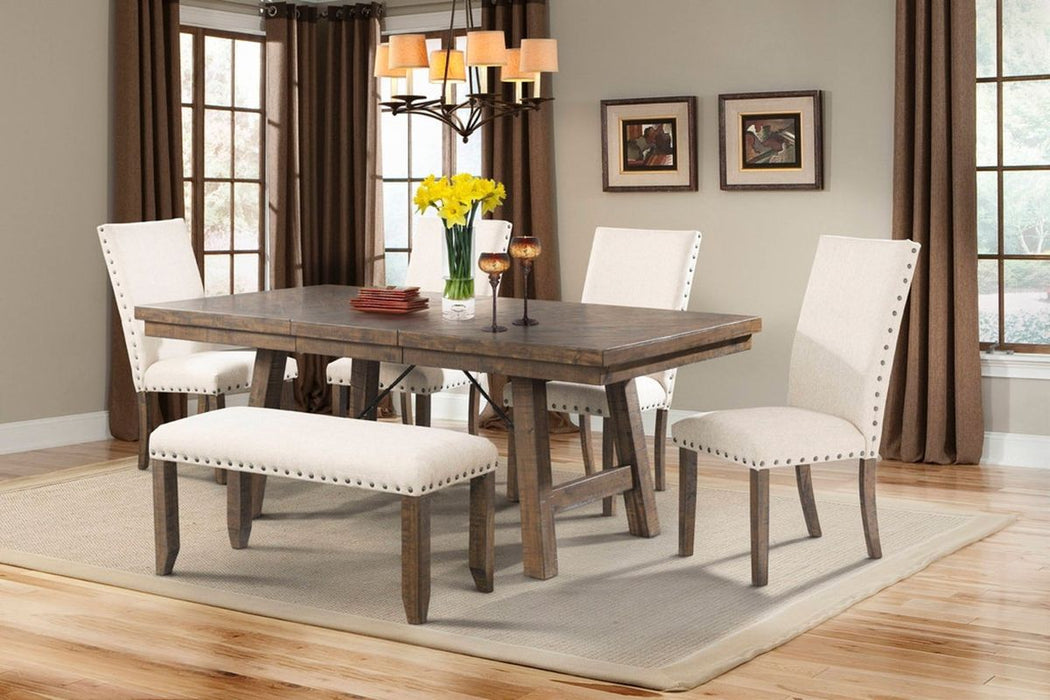 Elements International Jax Rectangular Dining Table in Smokey WalnutC