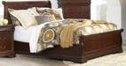 Elements International Chateau King Low Profile Bed in Cherry image