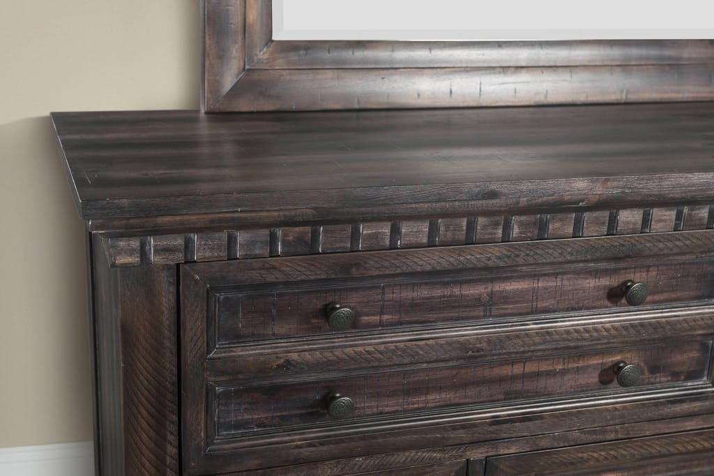 Elements International Morrison Dresser in Smokey Gray Oak Lacquer