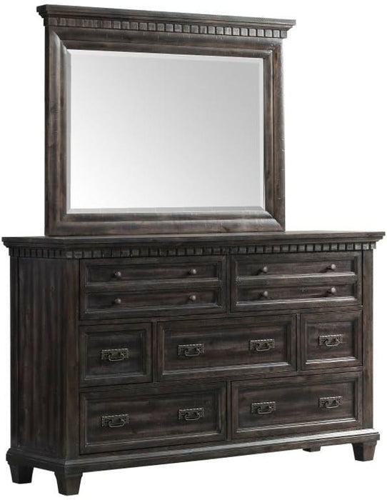 Elements International Morrison Mirror in Smokey Gray Oak Lacquer