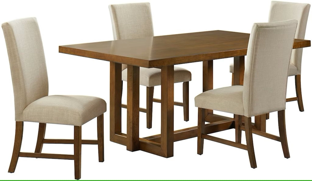 Elements International Morris Dining Table with Wood Top in Espresso