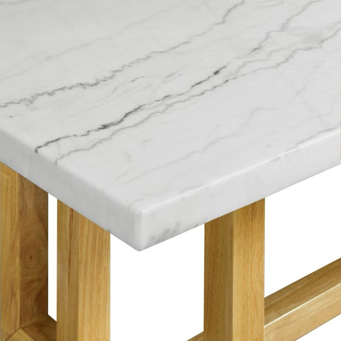 Elements International Morris Dining Table with Marble Top in Natural