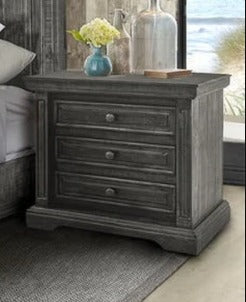 Elements International Condesa Grey 3 Drawer Nightstand in Gray image