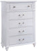 Elements International Alana 5 Drawer Chest in White Lacquer image