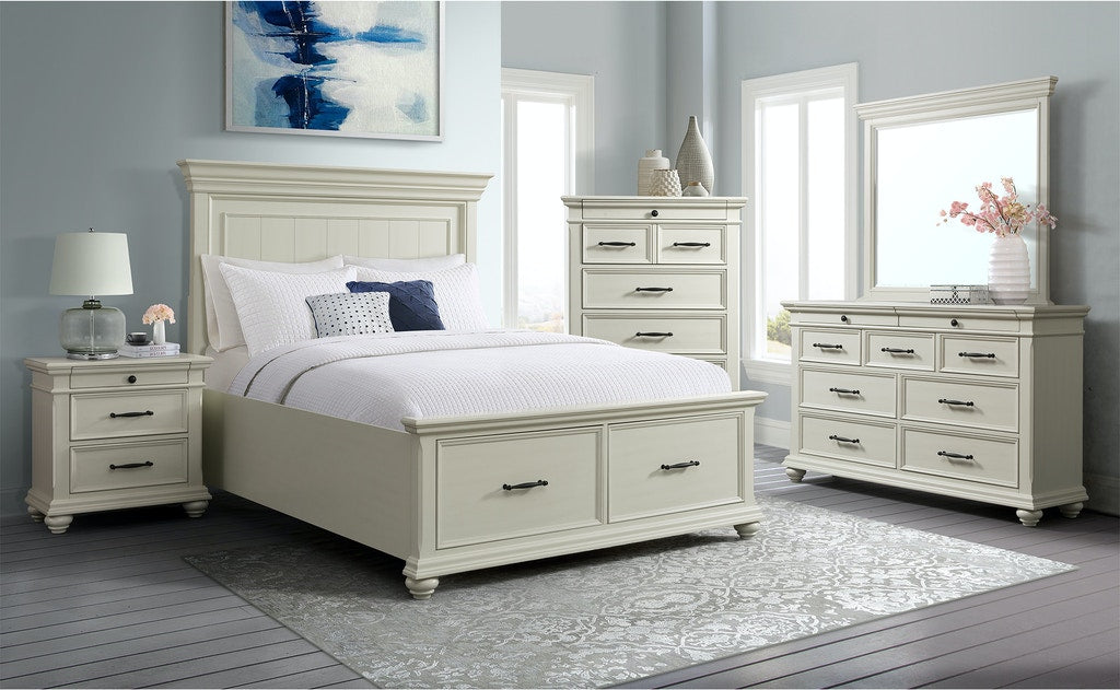 Elements International Slater 3 Drawer Nightstand with USB Port in White